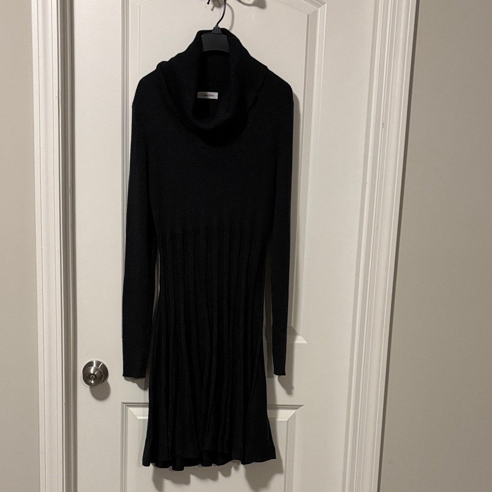 Calvin Klein Charcoal Cowl Neck Sweater Dress